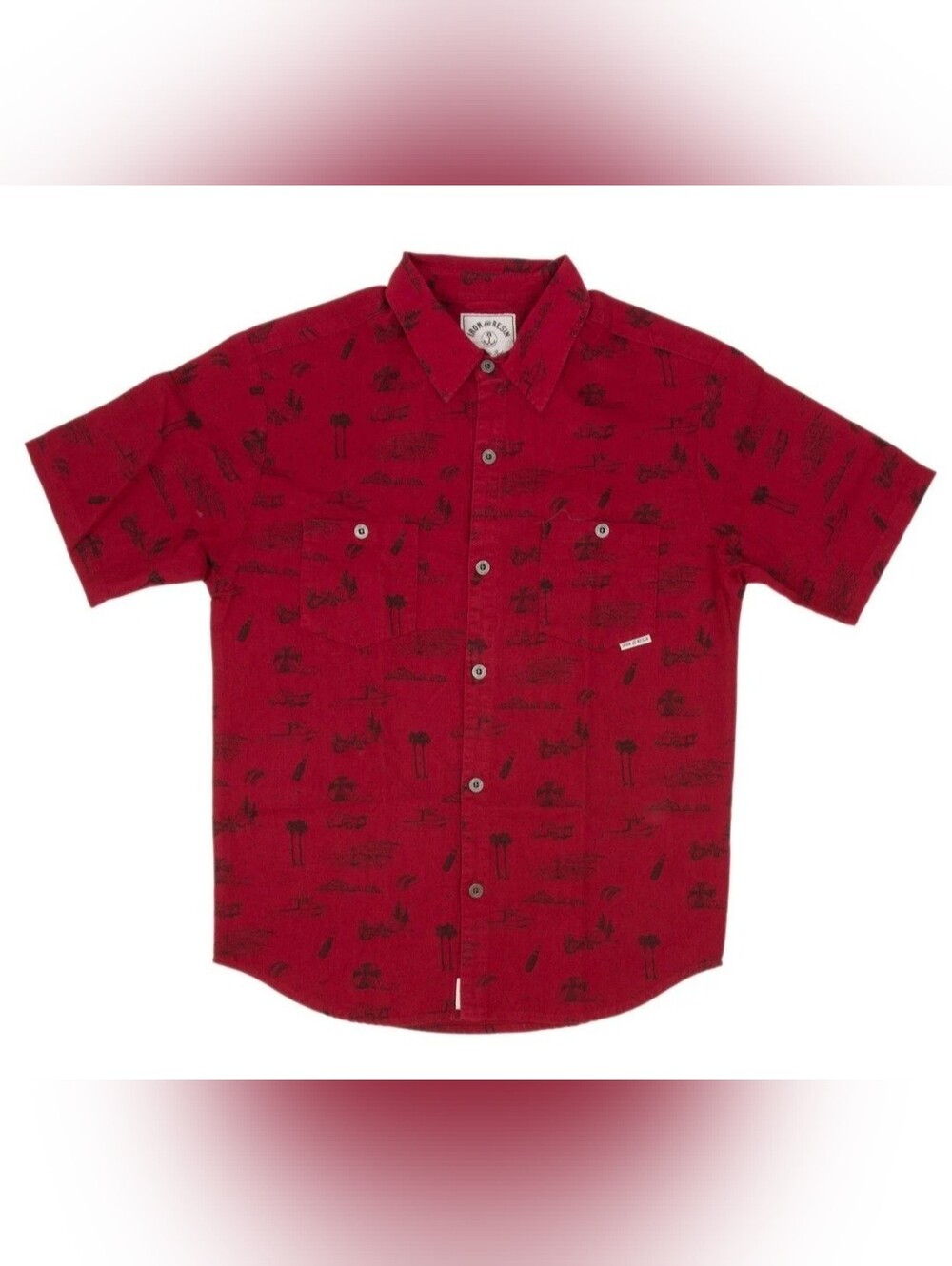 Iron And Resin Button Shirt Mens XL Short Sleeve Day Of The Living
